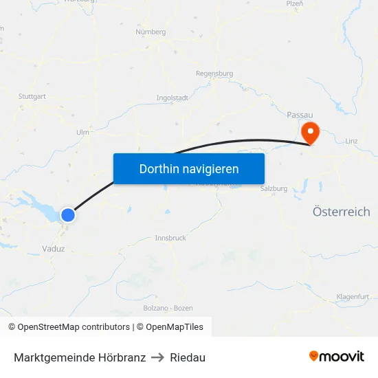 Marktgemeinde Hörbranz to Riedau map