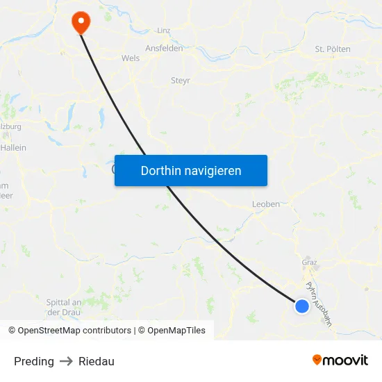 Preding to Riedau map