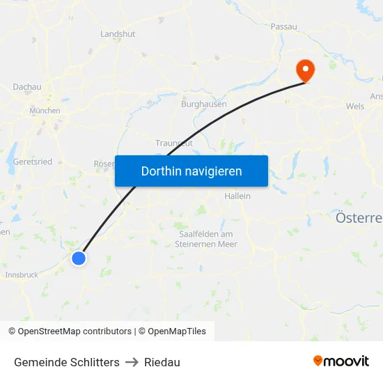 Gemeinde Schlitters to Riedau map