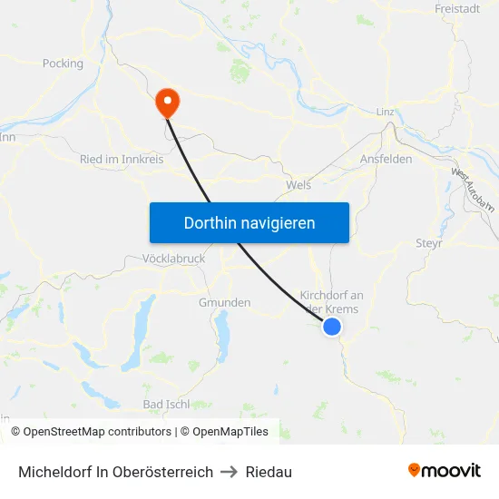Micheldorf In Oberösterreich to Riedau map