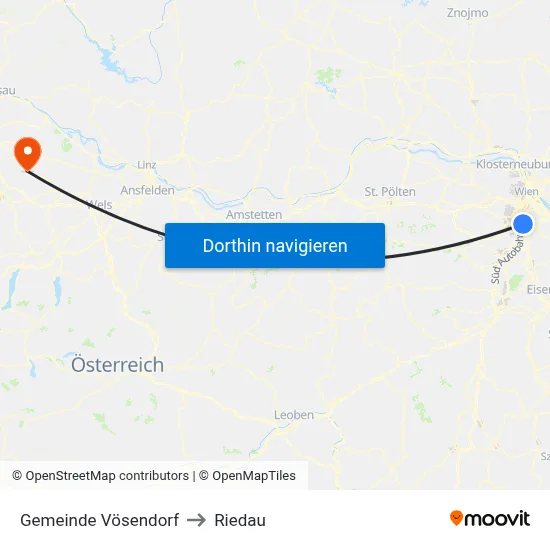 Gemeinde Vösendorf to Riedau map