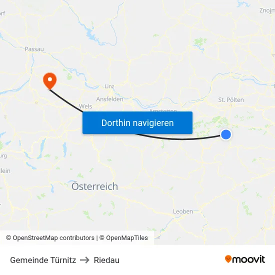 Gemeinde Türnitz to Riedau map
