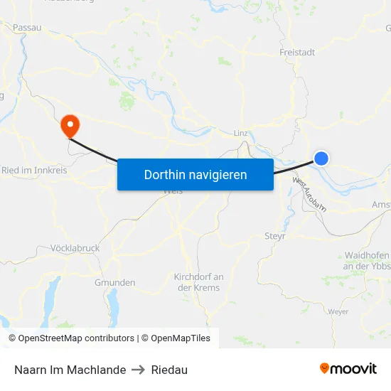 Naarn Im Machlande to Riedau map