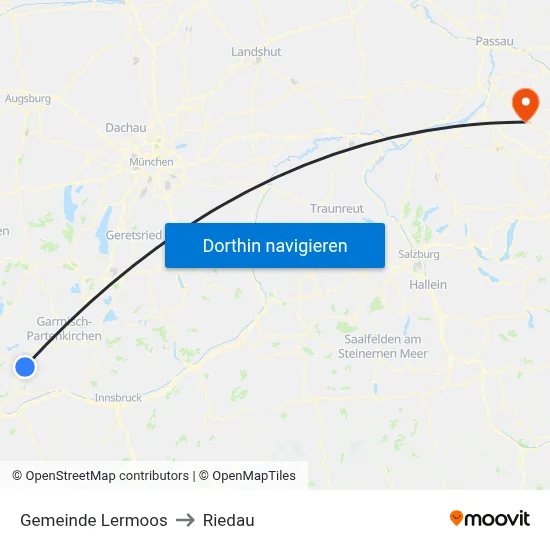 Gemeinde Lermoos to Riedau map