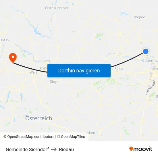 Gemeinde Sierndorf to Riedau map
