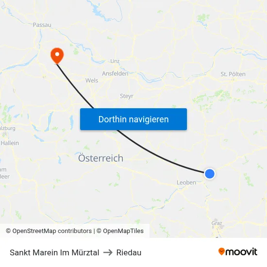 Sankt Marein Im Mürztal to Riedau map