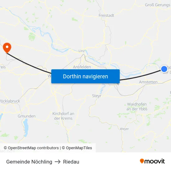 Gemeinde Nöchling to Riedau map