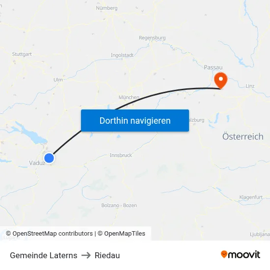 Gemeinde Laterns to Riedau map