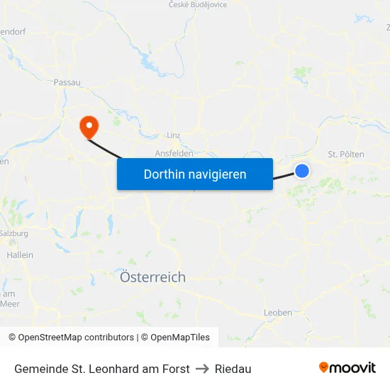 Gemeinde St. Leonhard am Forst to Riedau map