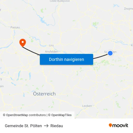 Gemeinde St. Pölten to Riedau map
