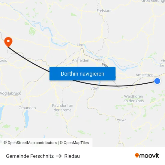 Gemeinde Ferschnitz to Riedau map