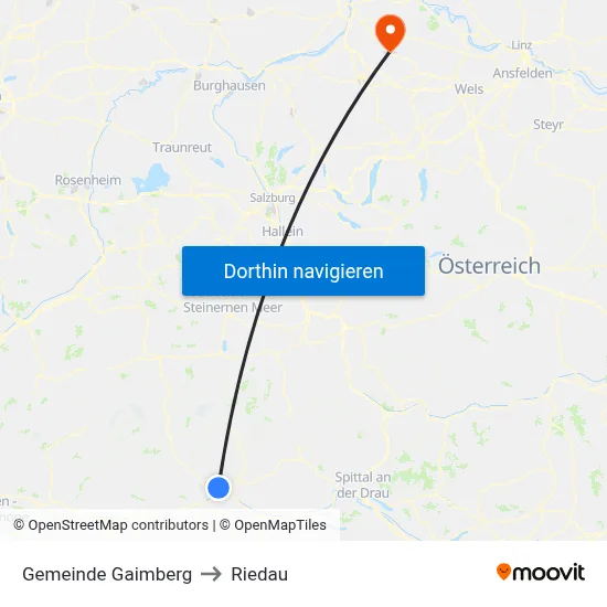 Gemeinde Gaimberg to Riedau map