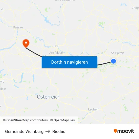 Gemeinde Weinburg to Riedau map