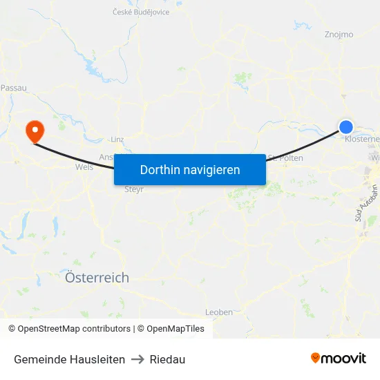 Gemeinde Hausleiten to Riedau map