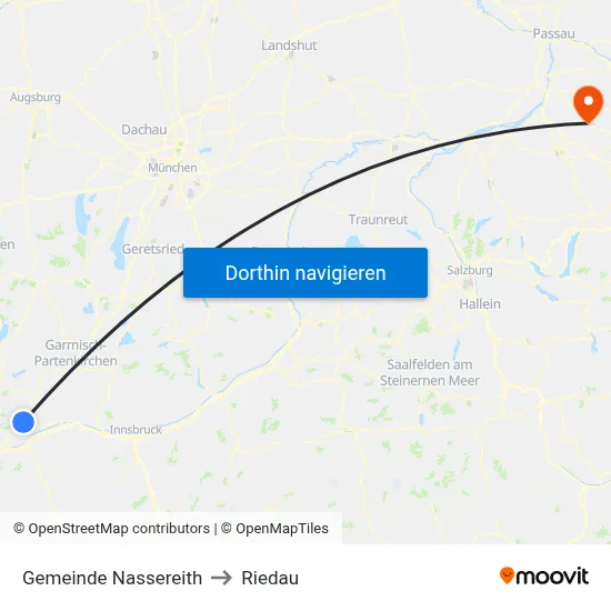 Gemeinde Nassereith to Riedau map