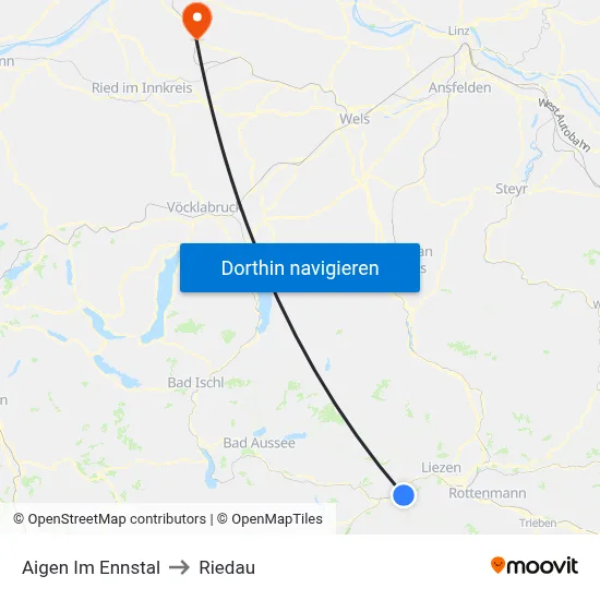 Aigen Im Ennstal to Riedau map