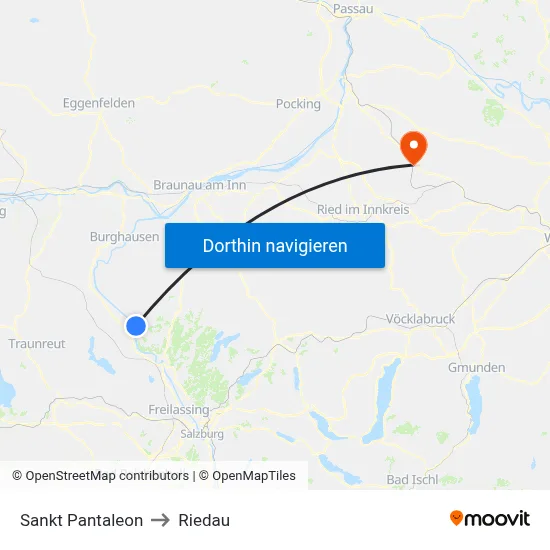 Sankt Pantaleon to Riedau map