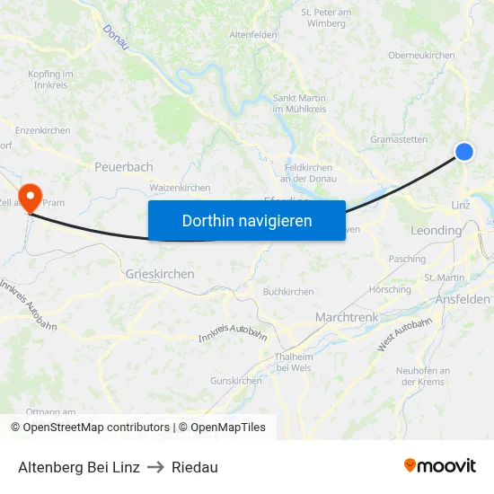 Altenberg Bei Linz to Riedau map