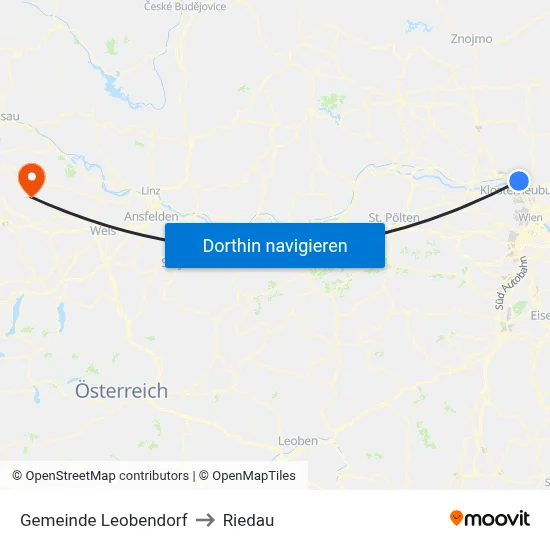 Gemeinde Leobendorf to Riedau map