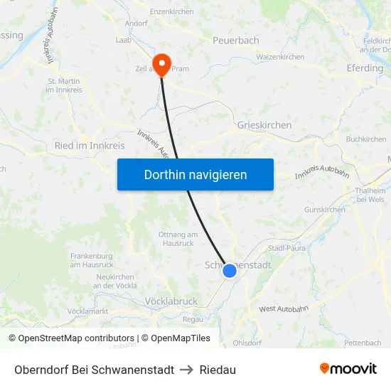 Oberndorf Bei Schwanenstadt to Riedau map