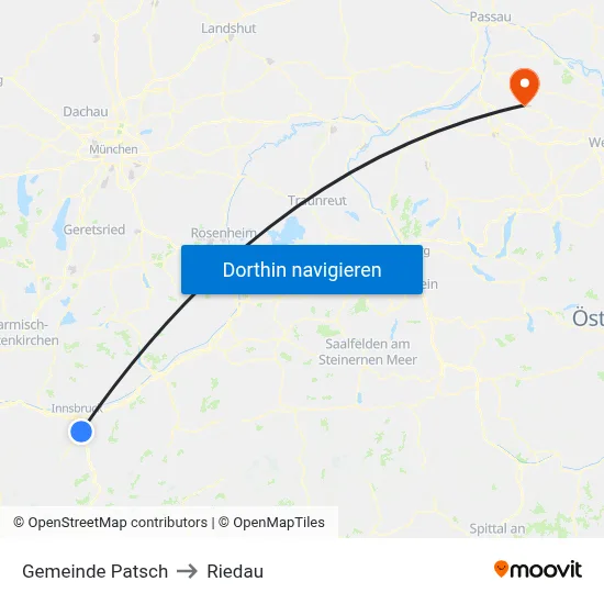 Gemeinde Patsch to Riedau map
