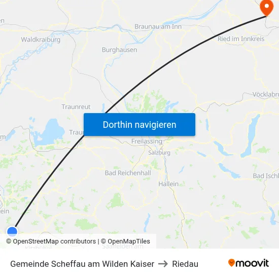 Gemeinde Scheffau am Wilden Kaiser to Riedau map