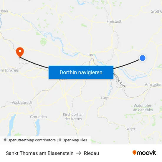 Sankt Thomas am Blasenstein to Riedau map