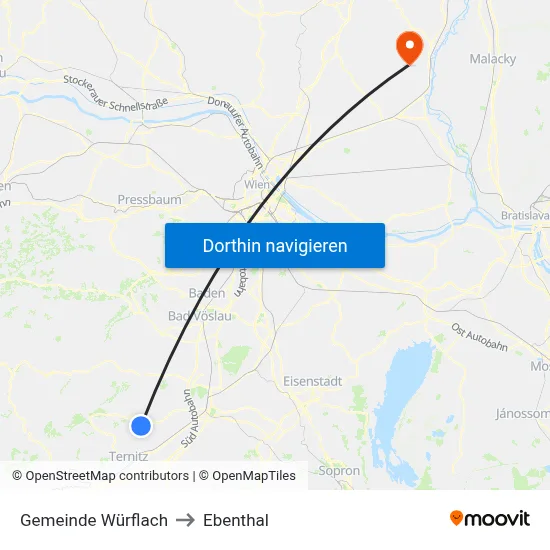 Gemeinde Würflach to Ebenthal map