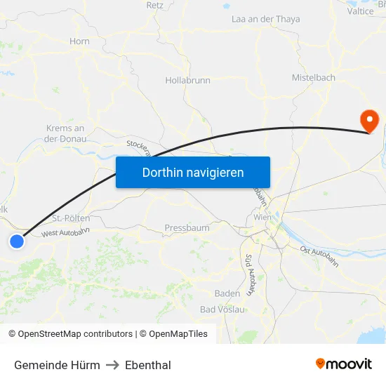 Gemeinde Hürm to Ebenthal map
