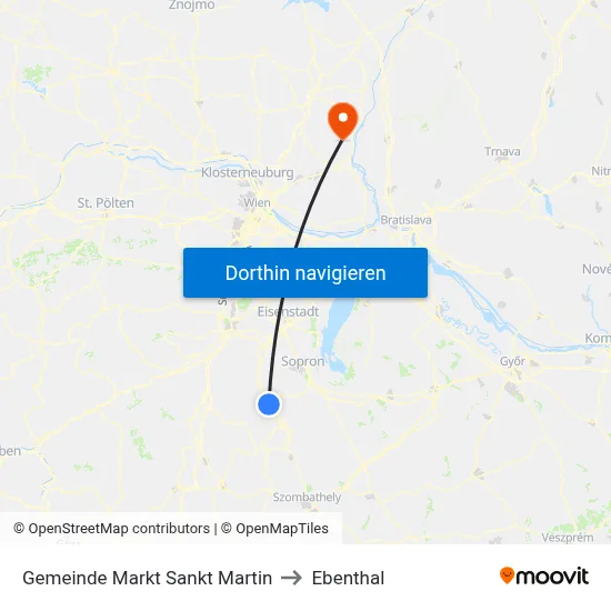 Gemeinde Markt Sankt Martin to Ebenthal map