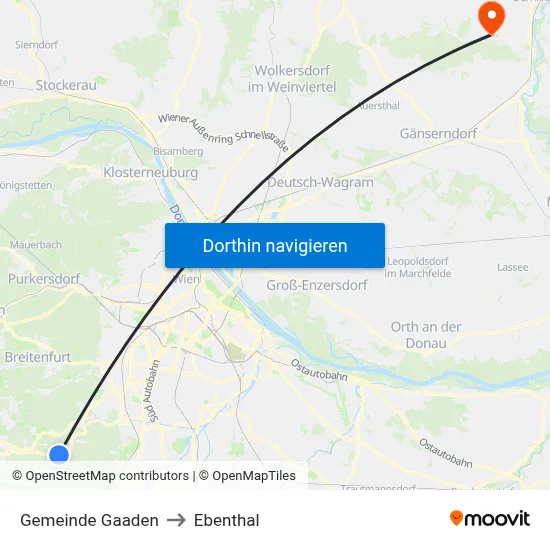 Gemeinde Gaaden to Ebenthal map