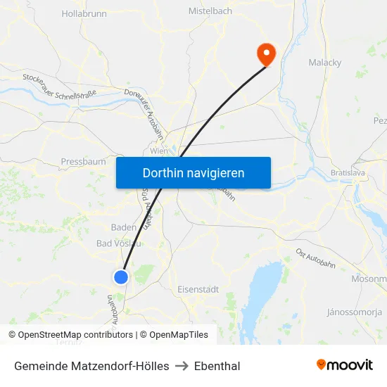 Gemeinde Matzendorf-Hölles to Ebenthal map
