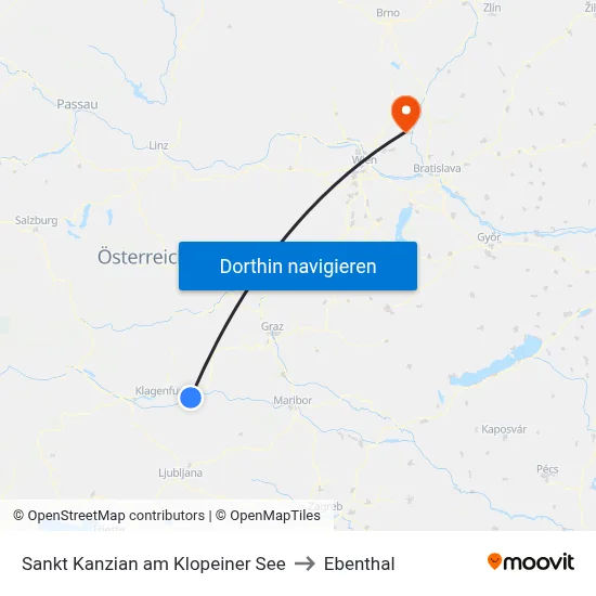 Sankt Kanzian am Klopeiner See to Ebenthal map