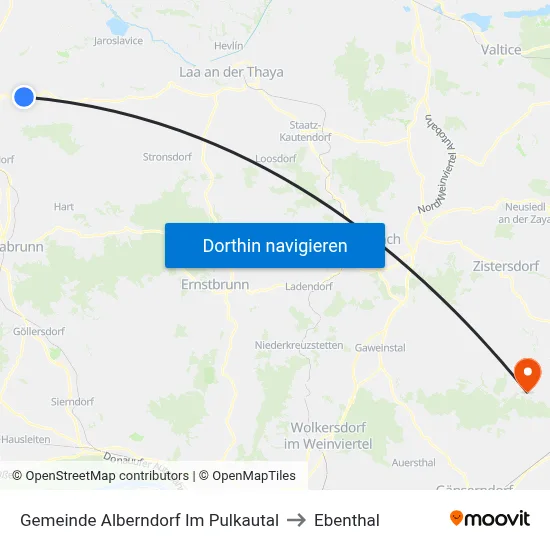 Gemeinde Alberndorf Im Pulkautal to Ebenthal map