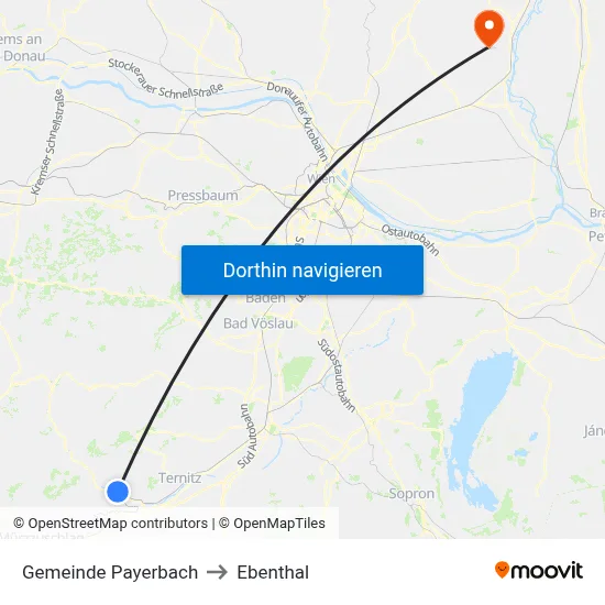 Gemeinde Payerbach to Ebenthal map