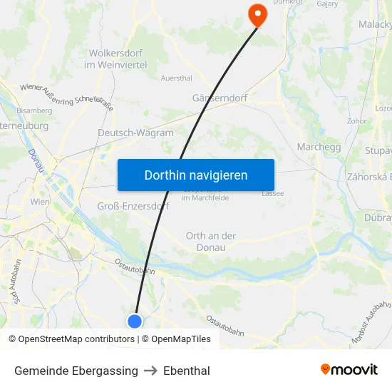 Gemeinde Ebergassing to Ebenthal map