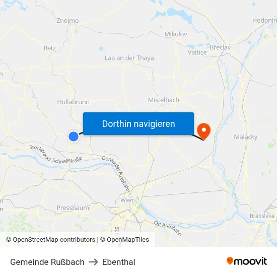 Gemeinde Rußbach to Ebenthal map