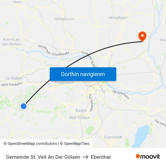 Gemeinde St. Veit An Der Gölsen to Ebenthal map