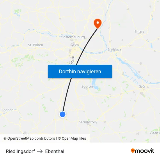 Riedlingsdorf to Ebenthal map