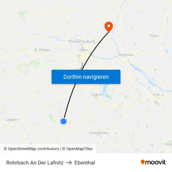 Rohrbach An Der Lafnitz to Ebenthal map