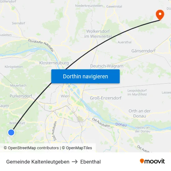Gemeinde Kaltenleutgeben to Ebenthal map