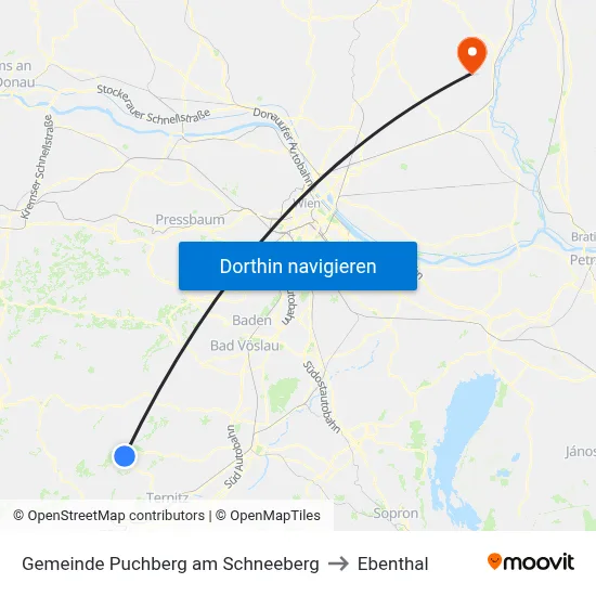 Gemeinde Puchberg am Schneeberg to Ebenthal map