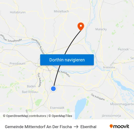 Gemeinde Mitterndorf An Der Fischa to Ebenthal map