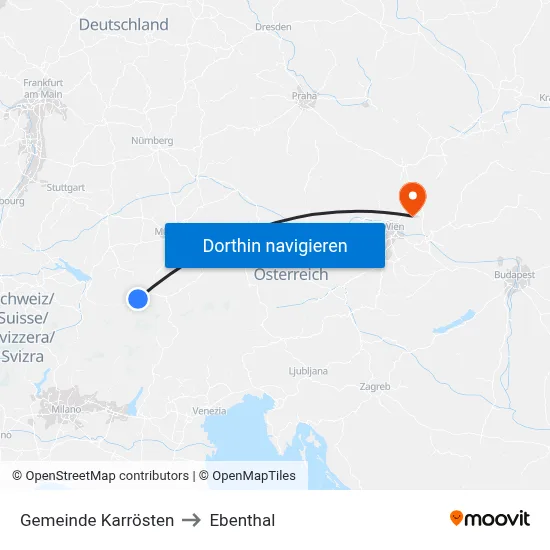 Gemeinde Karrösten to Ebenthal map