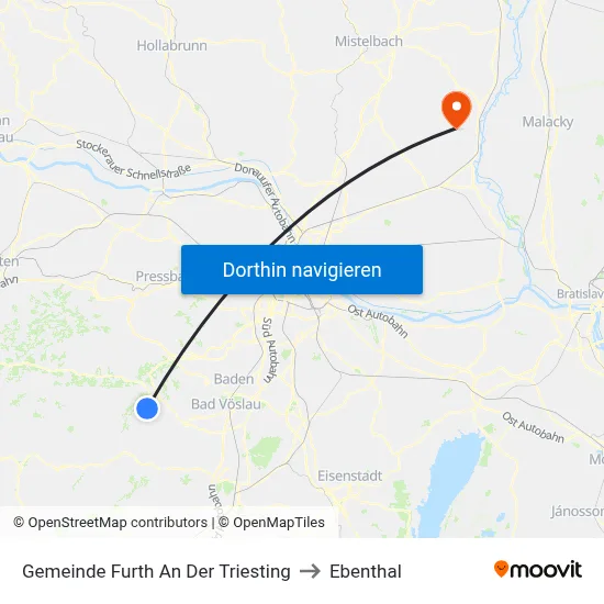 Gemeinde Furth An Der Triesting to Ebenthal map