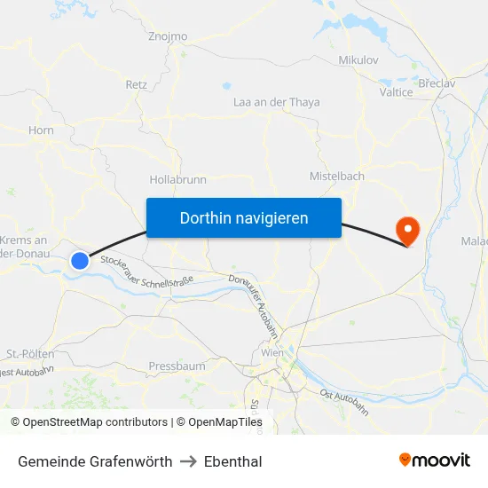 Gemeinde Grafenwörth to Ebenthal map
