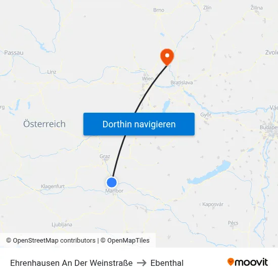 Ehrenhausen An Der Weinstraße to Ebenthal map