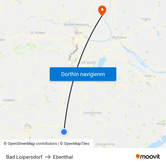 Bad Loipersdorf to Ebenthal map