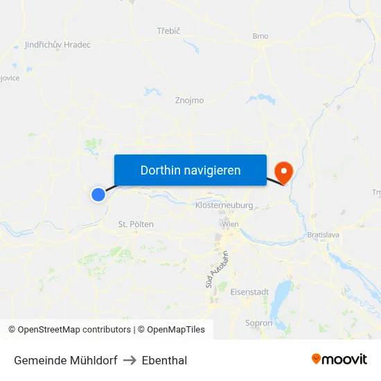 Gemeinde Mühldorf to Ebenthal map