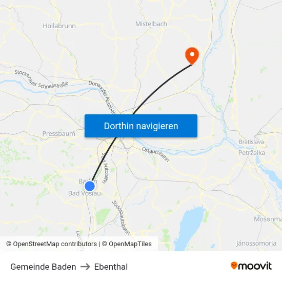 Gemeinde Baden to Ebenthal map